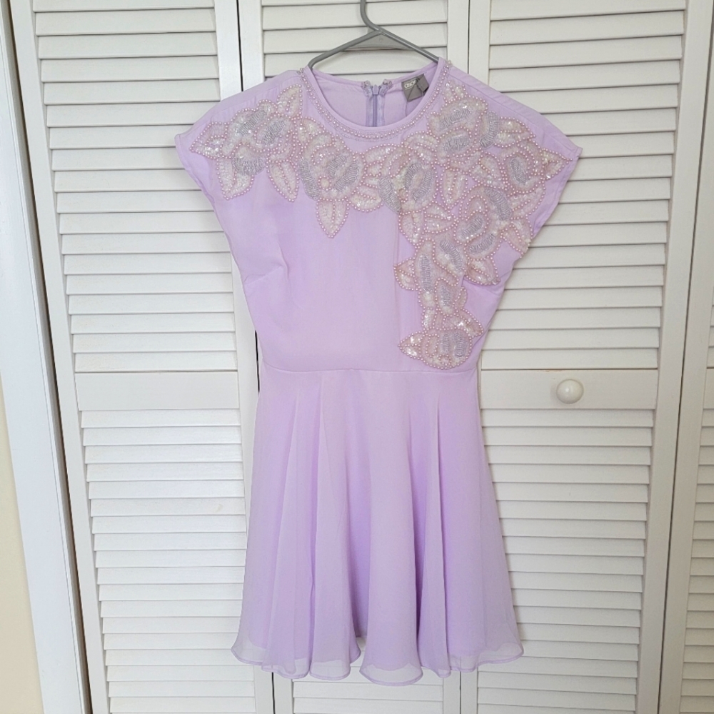 Asos Petite Beaded Lilac Dress